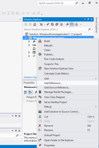 Add reference using solution explorer